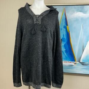 La Vicunita Sweater Baby Alpaca Gray Hooded Size XL Unisex